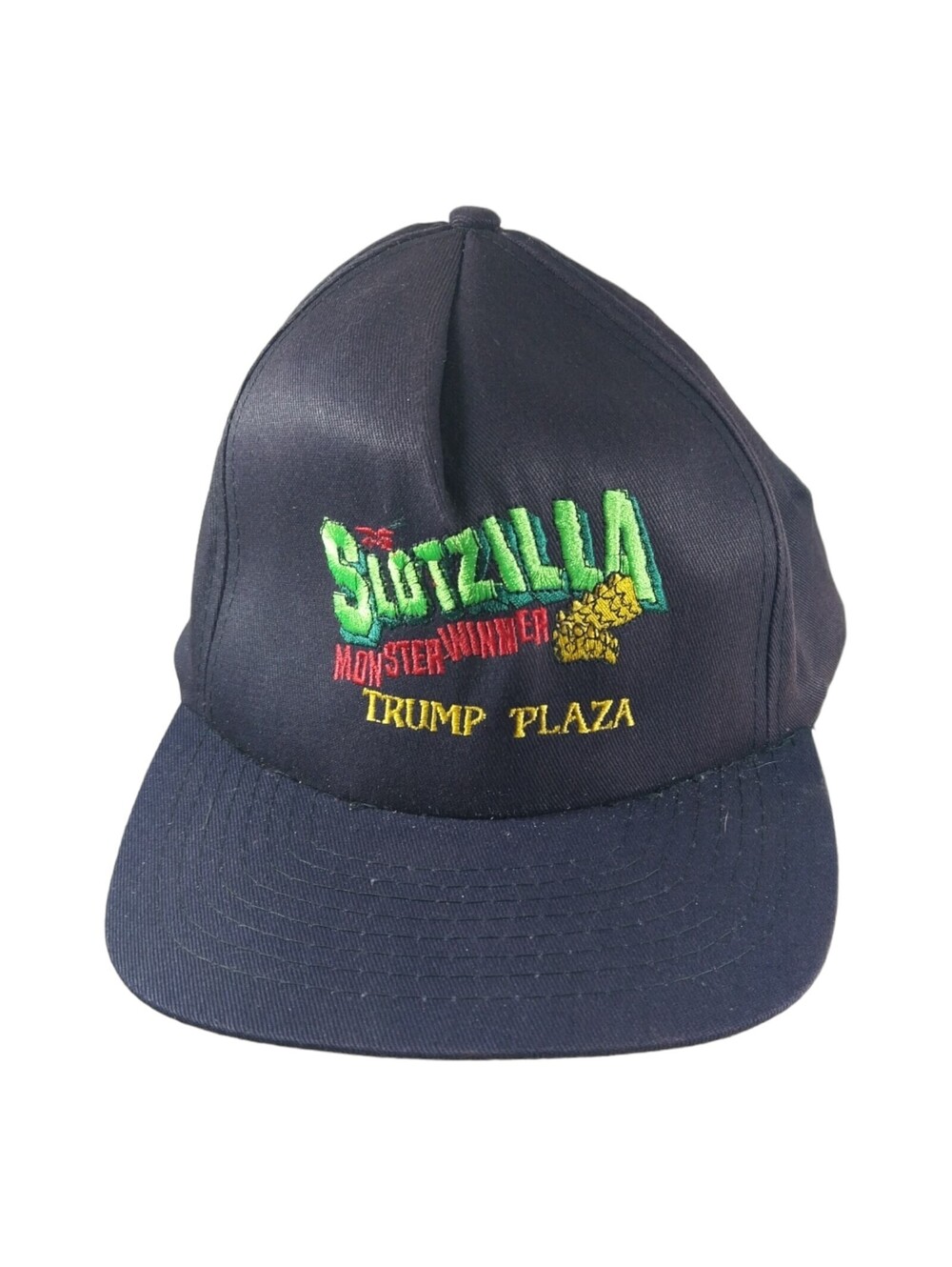 Slotzilla Monster Winner Trump Plaza Embroidered Snapback Black Trucker Hat Cap